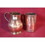 Two Georgian copper jugs