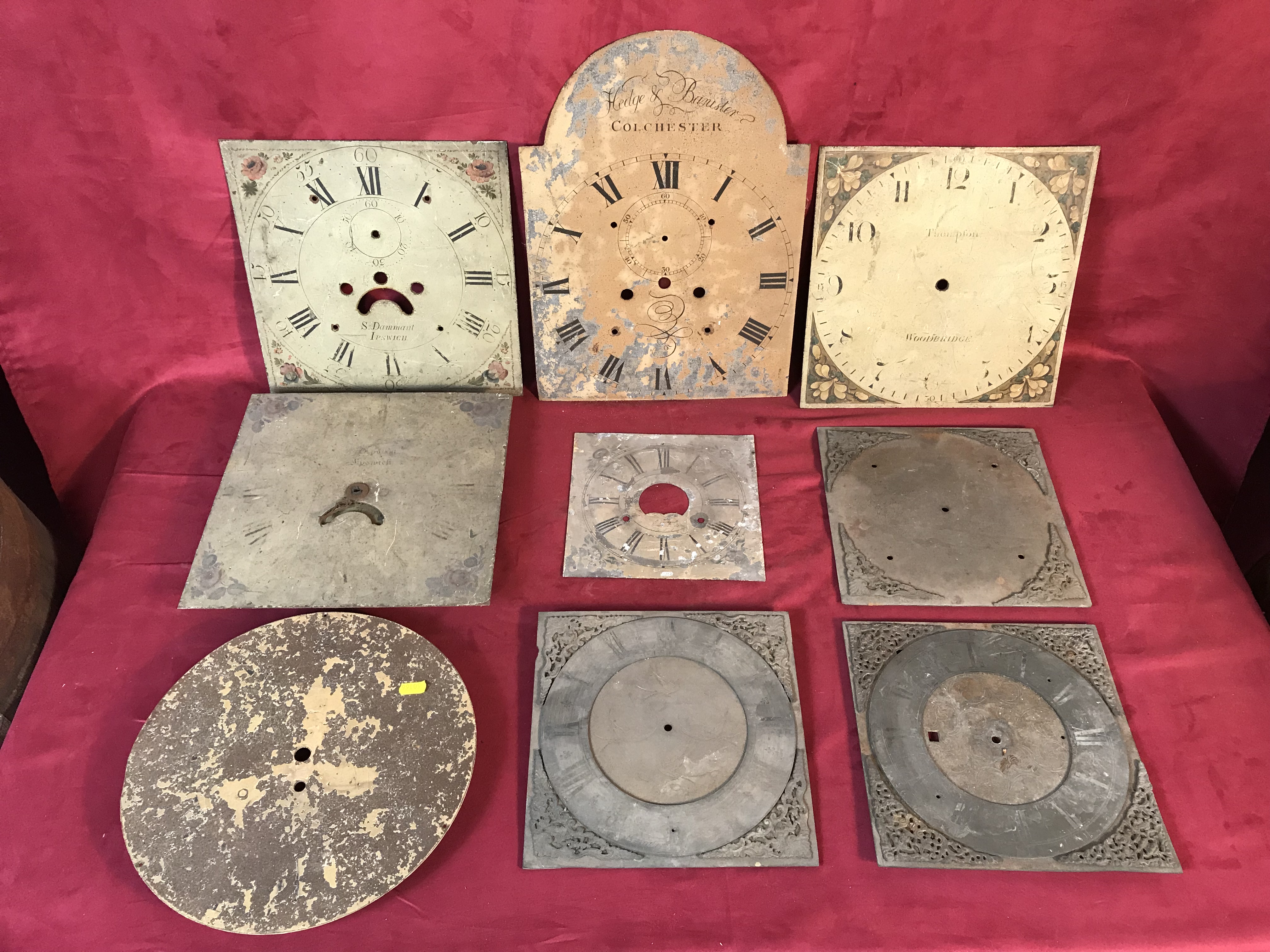 Various brass spandriled and painted antique clock - Image 2 of 3