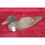 A wooden decoy duck, 40cm long