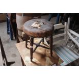 A 19th Century mahogany framed circular stool