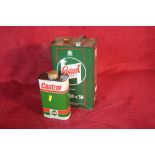 A Castrol 1 gallon fuel can and a Castrol oil ca