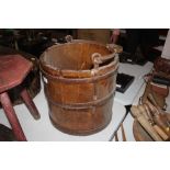 An old wooden well bucket