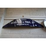 A vintage enamel advertising sign for "Boulton and