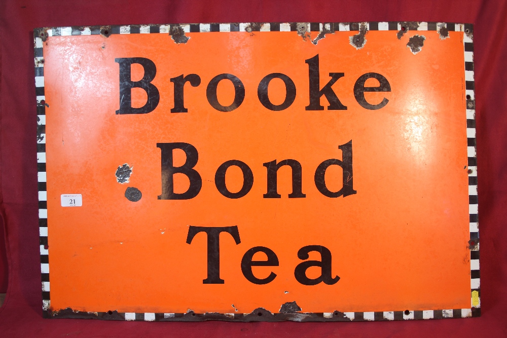 A "Brooke Bond Tea" enamel advertising sign, 51cm x 76cm