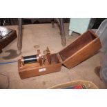 Early shock machine in wooden case
