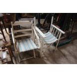 Two vintage folding garden chairs