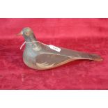 A wooden decoy pigeon,32cm long