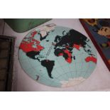 A circular card world map "Brought From the Britis
