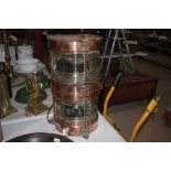 A Meteorite double copper ships masthead lamp, 61c