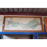 A framed Port of Manchester map, Eastham to Ince c