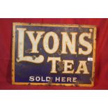 A "Lyons Tea" enamel advertising sign, 47cm x 62cm