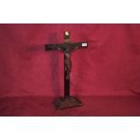 A 19th Century carved wooden crucifix, 59cm high