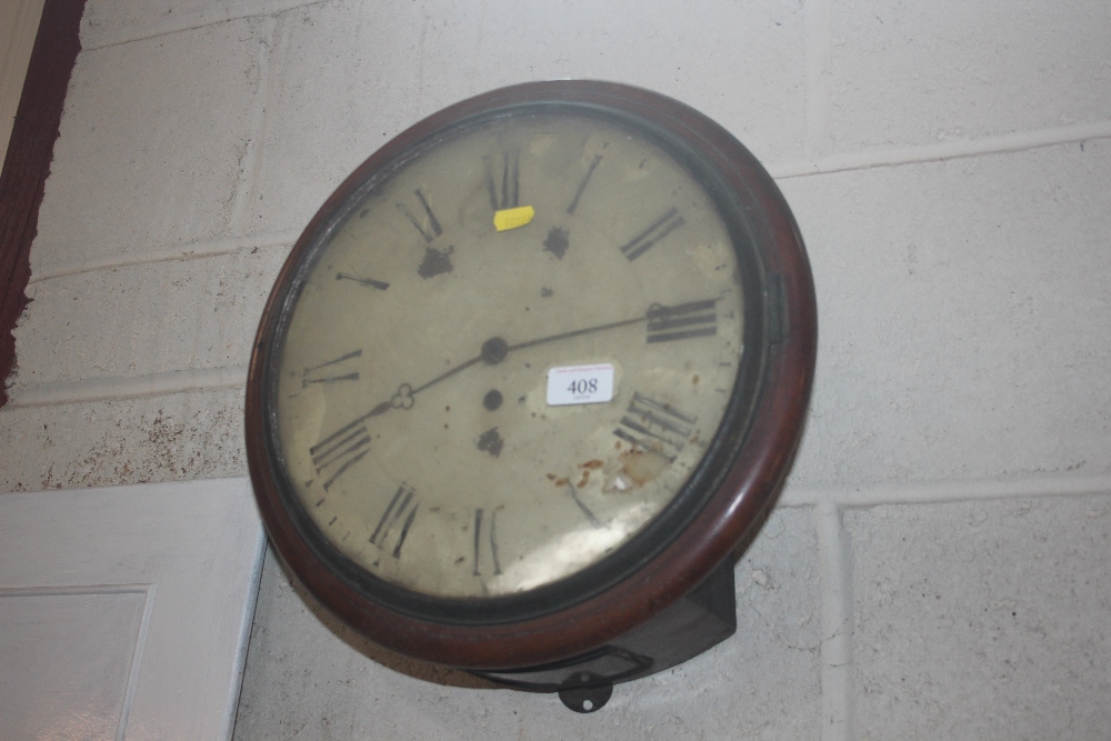 A Victorian mahogany cased drop dial wall clock wi - Image 2 of 6
