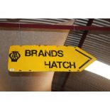 A double sided enamel "AA Brands Hatch" sign