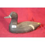 A wooden decoy duck, 35cm long