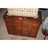 A mahogany 20 drawer specimen cabinet, 79cm wide x