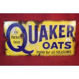 An enamel advertising sign for "Quaker Oats", 30cm x