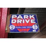 A "Park Drive" double sided enamel advertising sign,