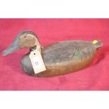 A wooden decoy duck, 35cm long