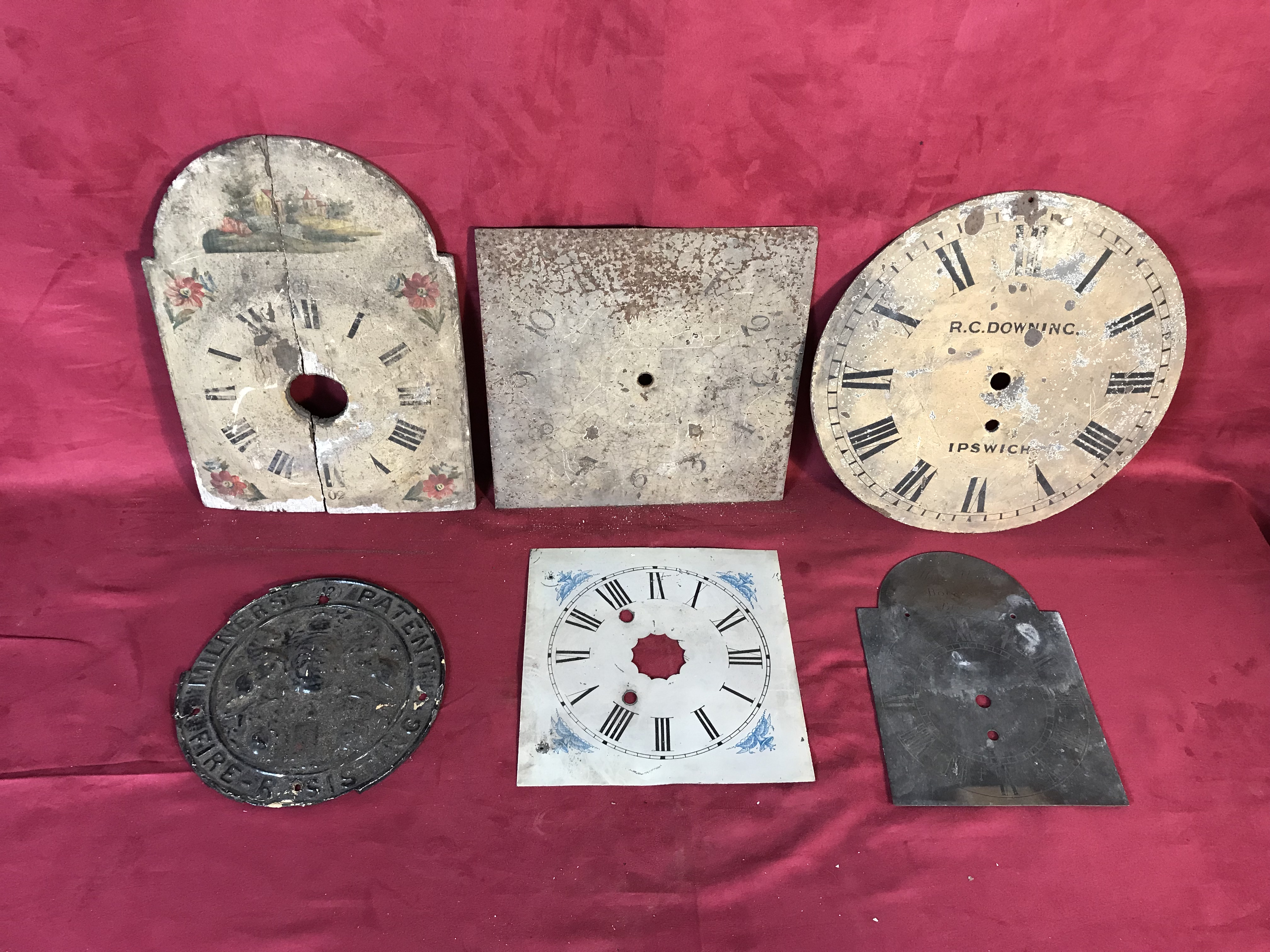 Various brass spandriled and painted antique clock - Image 3 of 3