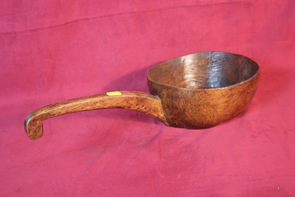 A large 19th Century treen dairy scoop