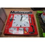 A Motorcraft advertising clock