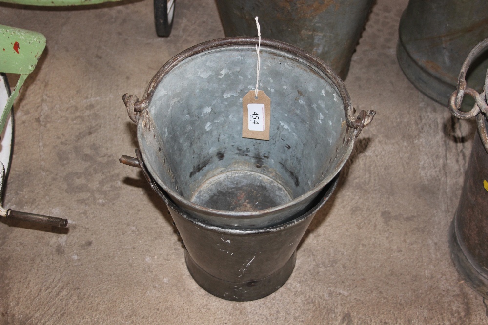 Two small galvanised pails