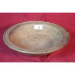 A small vintage wooden bowl, 28cm dia.