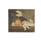 Late 19th Century school, partially worked still life study, unsigned oil on canvas, 30.5cm x 35.