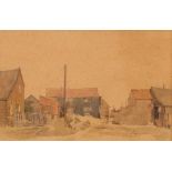 D.V. Spofforth, "A grey day Waberswick", signed watercolour, 21cm x 31.5cm, Royal Institute of