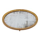 A 19th Century oval gilt wall mirror, with egg and dart and beaded stepped borders, 77cm x 98cm