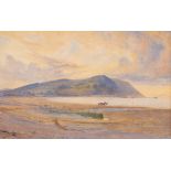 20th Century school, study of an expansive beach scene, possibly Scotland, with horse and cart and