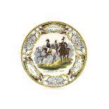 Two French military commemorative plates, "Gard Nationale" and "Marechal de Camp"; and a