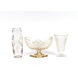 A collection of various good quality cut glass items, to include: an oval pedestal fruit bowl,