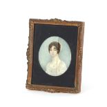 19th Century school, miniature portrait study of a lady, AF, contained in an easel frame