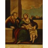 Two allegorical prints on glass, "The Holy family" and "The Infant St. John", published W.B.