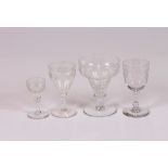 Five vine etched glass rummers; and various other similarly decorated glasses