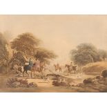 A set of four 19th Century coloured hunting prints, "Going Out", "Drawing Covert", "The Chase", "The