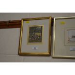 A gilt framed coloured print "Deer in Windsor Park