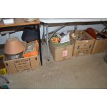 Four boxes and a basket of various sundry china, t