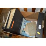 A box of stamps and albums