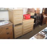 An oak effect chest fitted four drawers together w