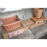 A quantity of wicker baskets