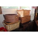 A quantity of wicker baskets