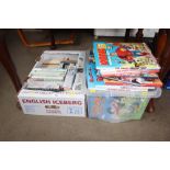 Two boxes of various books to include Beano and Da