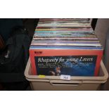 A box of LPs