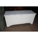 A white painted pine storage box with candle box