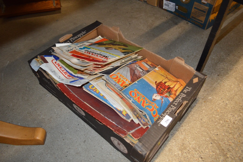 A box of Meccano magazines