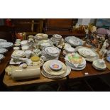 A large quantity of various china to include meat