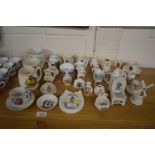 A collection of various Goss crested china ornament